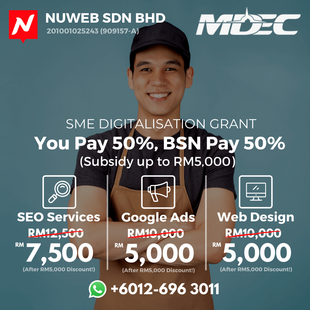 Nuweb SME Digital Grant - RM5,000 Subsidy